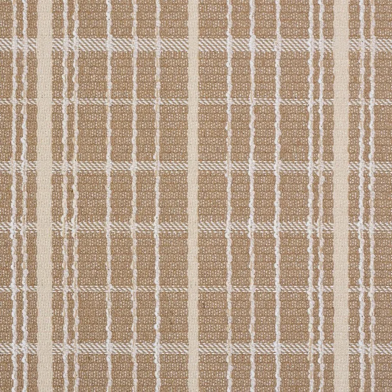 Schumacher 87690 Merrick Performance Plaid Beige fabric swatch