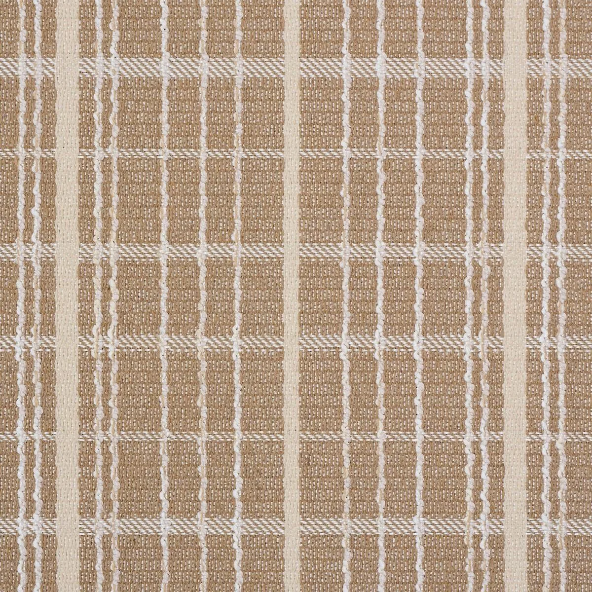 Schumacher 87690 Merrick Performance Plaid Beige fabric swatch