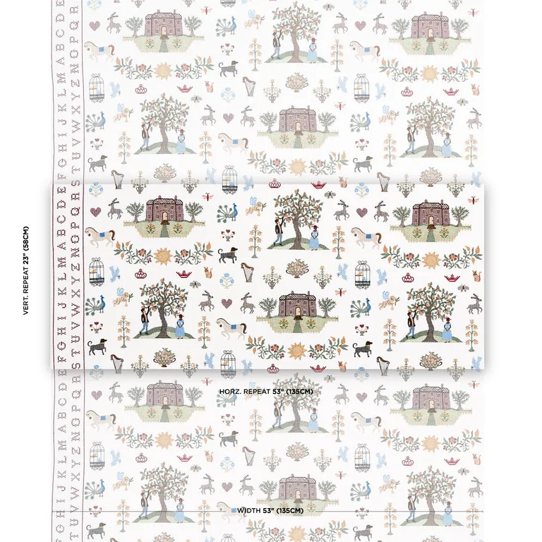 Schumacher 82890 Merrifield Sampler Document fabric swatch