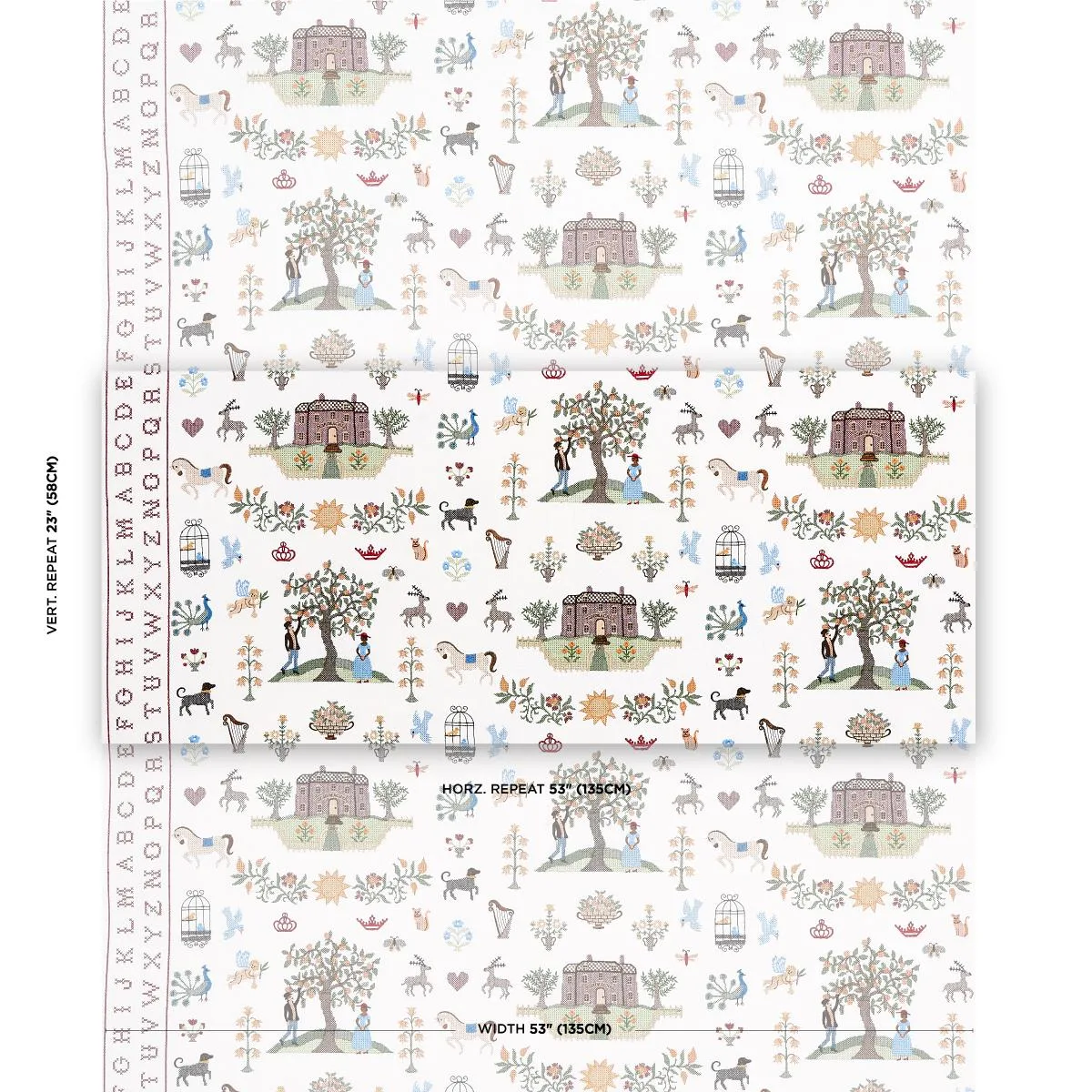 Schumacher 82890 Merrifield Sampler Document fabric swatch