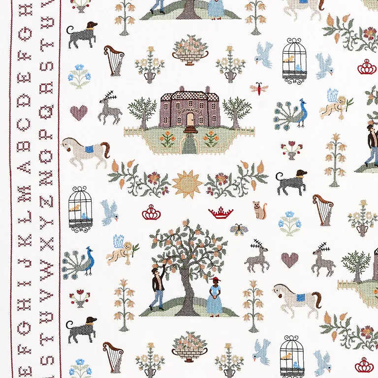 Schumacher 82890 Merrifield Sampler Document fabric swatch