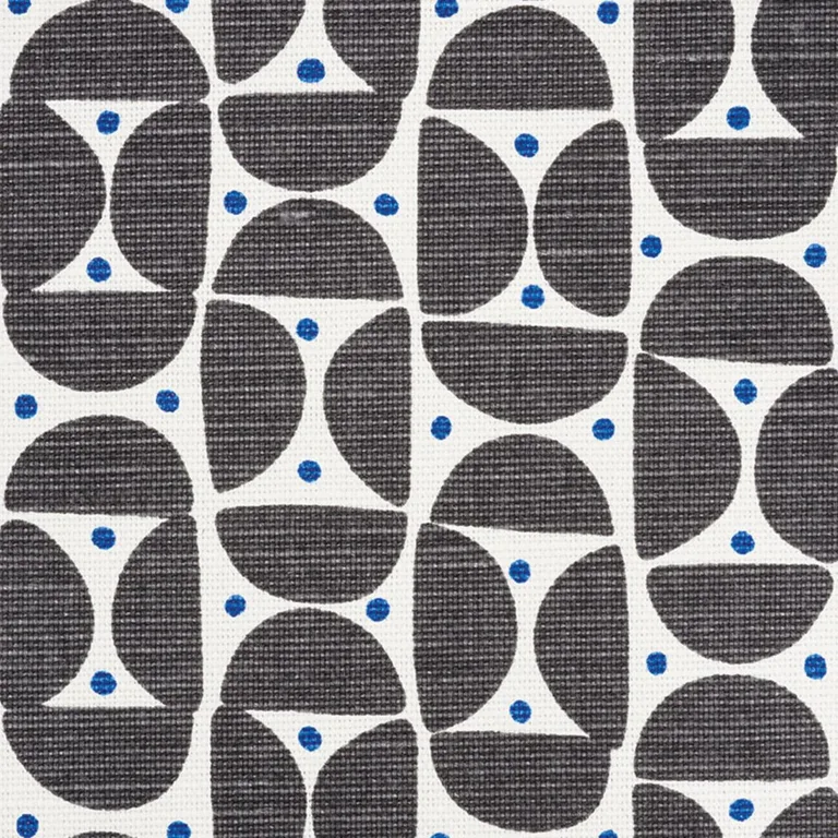 Schumacher 177360 Mezza Luna Black fabric swatch