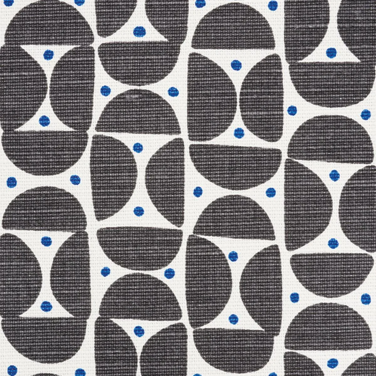 Schumacher 177360 Mezza Luna Black fabric swatch