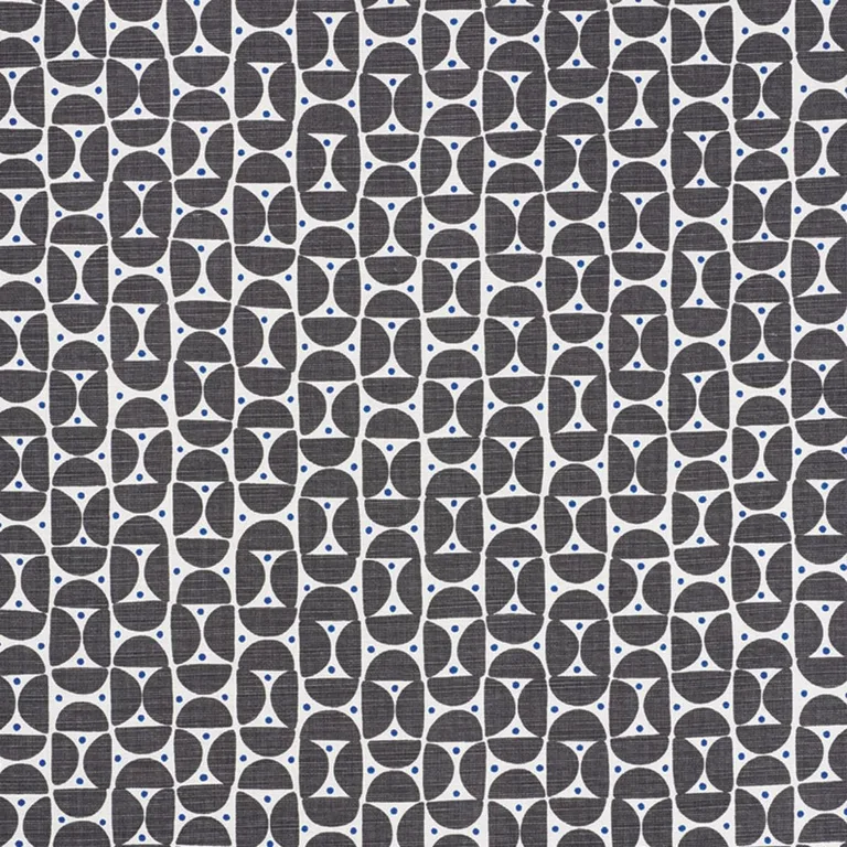 Schumacher 177360 Mezza Luna Black fabric swatch