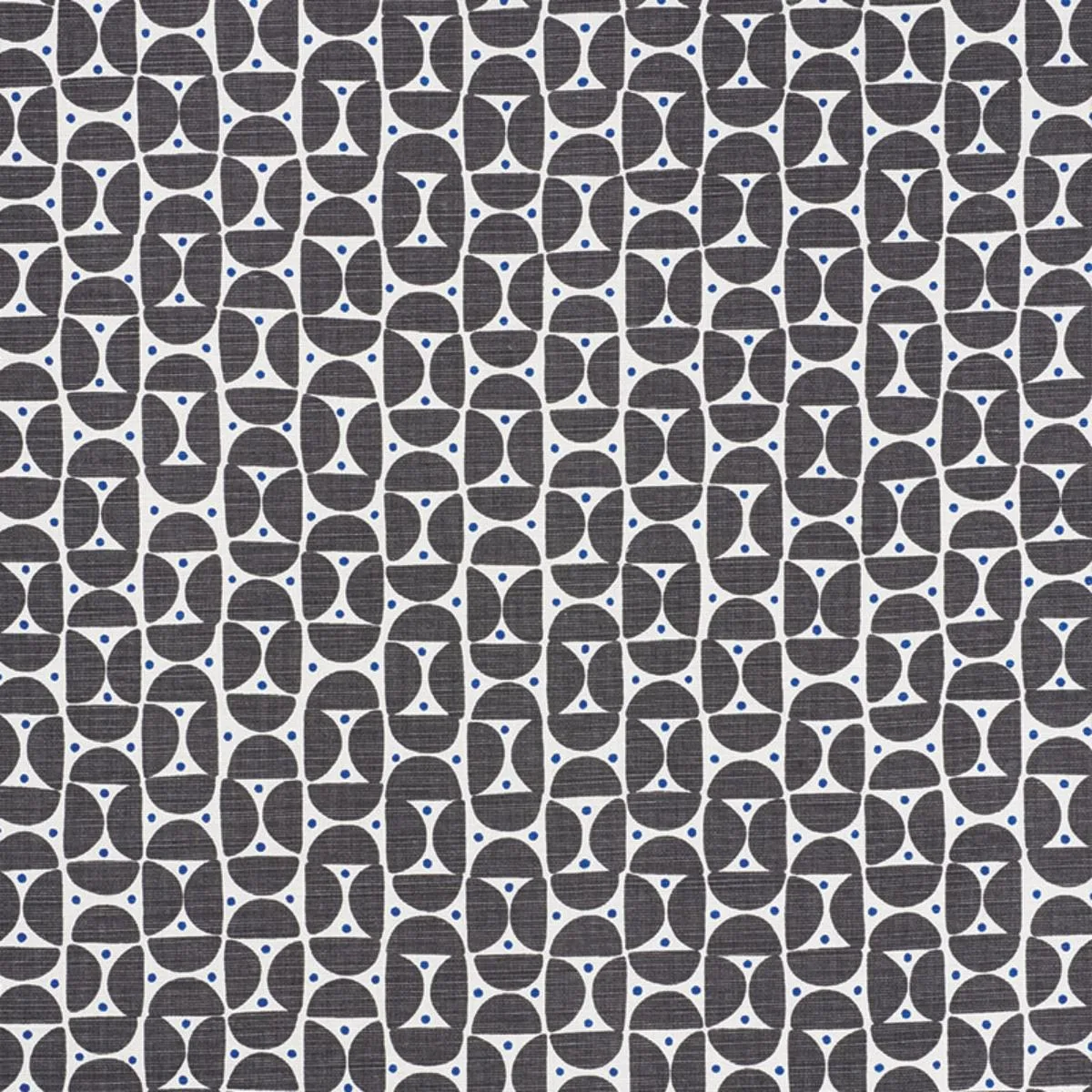 Schumacher 177360 Mezza Luna Black fabric swatch