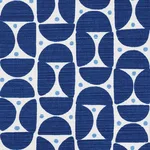 Schumacher 177363 Mezza Luna Blue fabric swatch