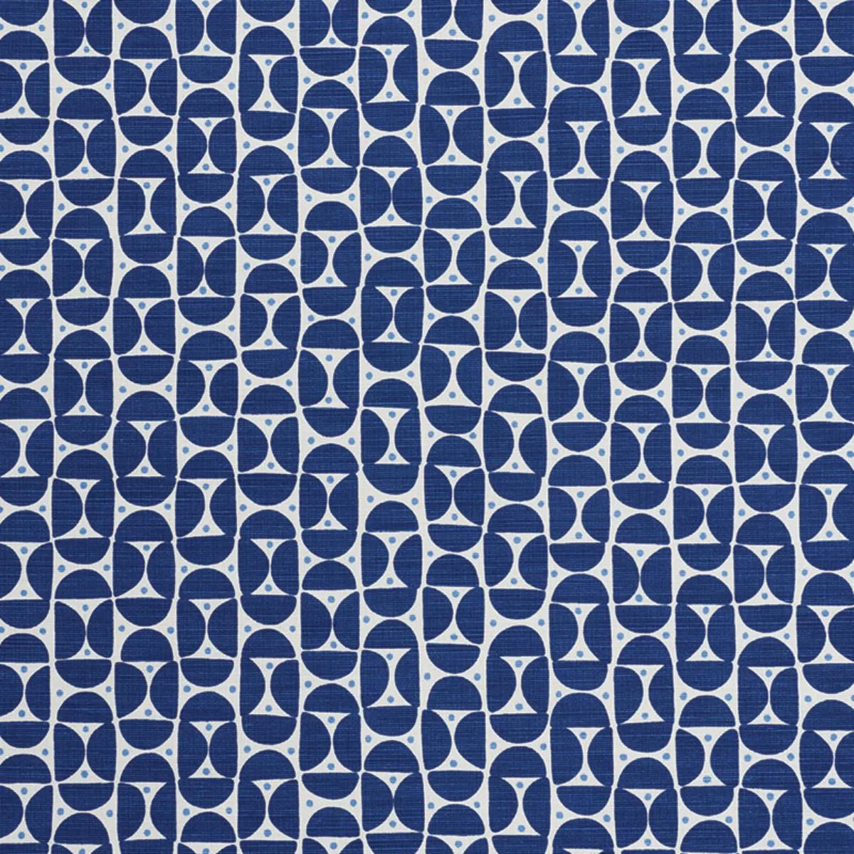Schumacher 177363 Mezza Luna Blue fabric swatch