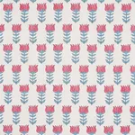 Schumacher 181392 Mia Tulip Delft & Crimson fabric swatch