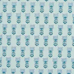 Schumacher 181391 Mia Tulip Mineral & Blue fabric swatch