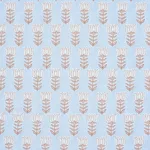 Schumacher 181390 Mia Tulip Sky & Sand fabric swatch