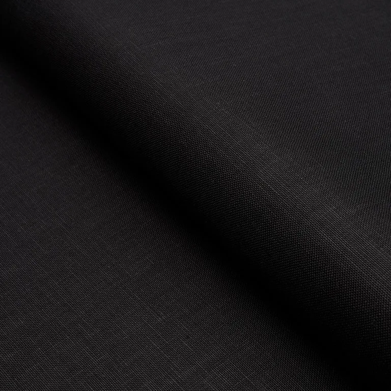 Schumacher 83041 Middleton Linen Black fabric swatch