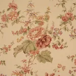 Schumacher 183132 Midsummer Hollyhock Beige fabric swatch
