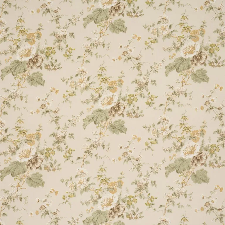 Schumacher 183131 Midsummer Hollyhock Citron fabric swatch