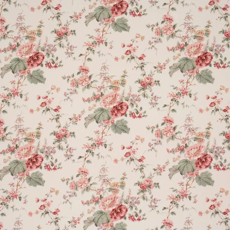 Schumacher 183130 Midsummer Hollyhock Rose fabric swatch