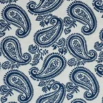 Schumacher 78722 Milena Paisley Blue fabric swatch