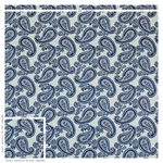 Schumacher 78722 Milena Paisley Blue fabric swatch