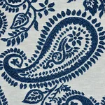 Schumacher 78722 Milena Paisley Blue fabric swatch