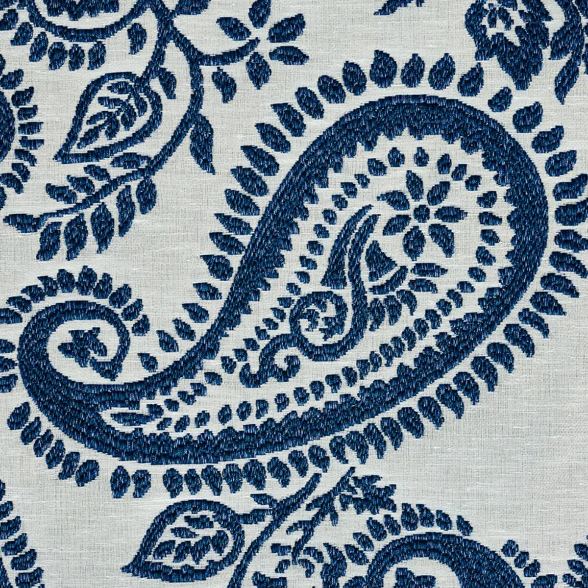 Schumacher 78722 Milena Paisley Blue fabric swatch