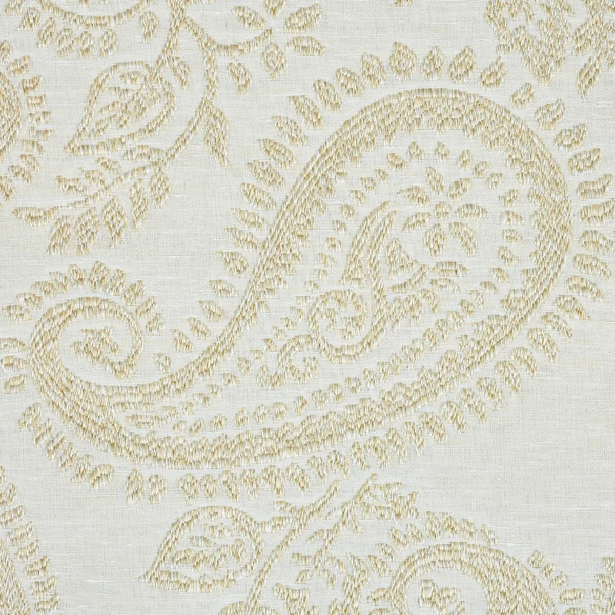 Schumacher 78720 Milena Paisley Natural fabric swatch