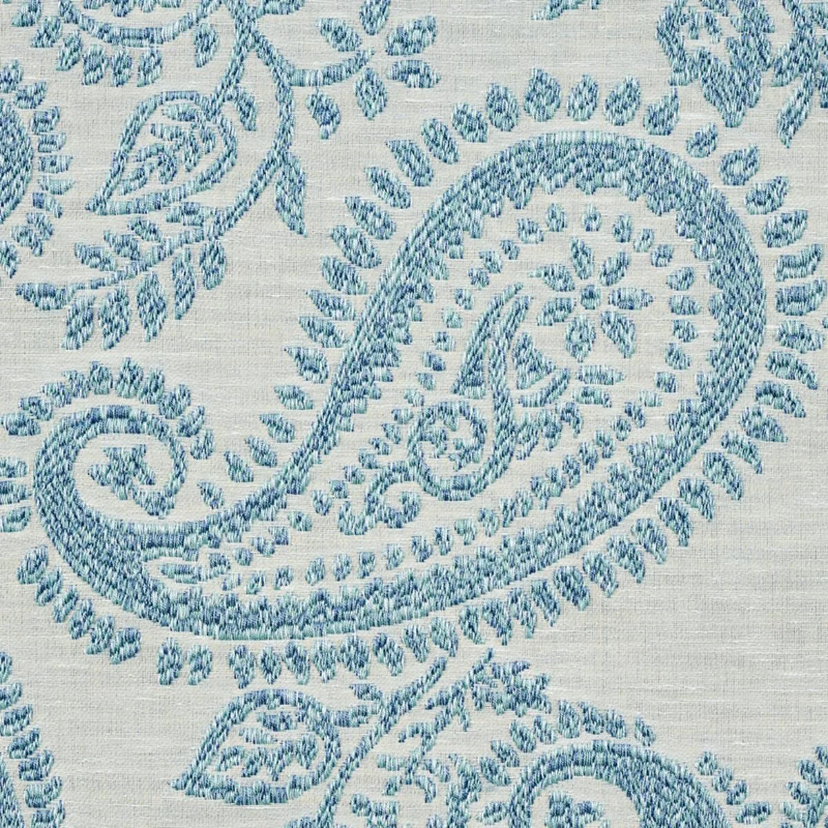 Schumacher 78721 Milena Paisley Sky fabric swatch