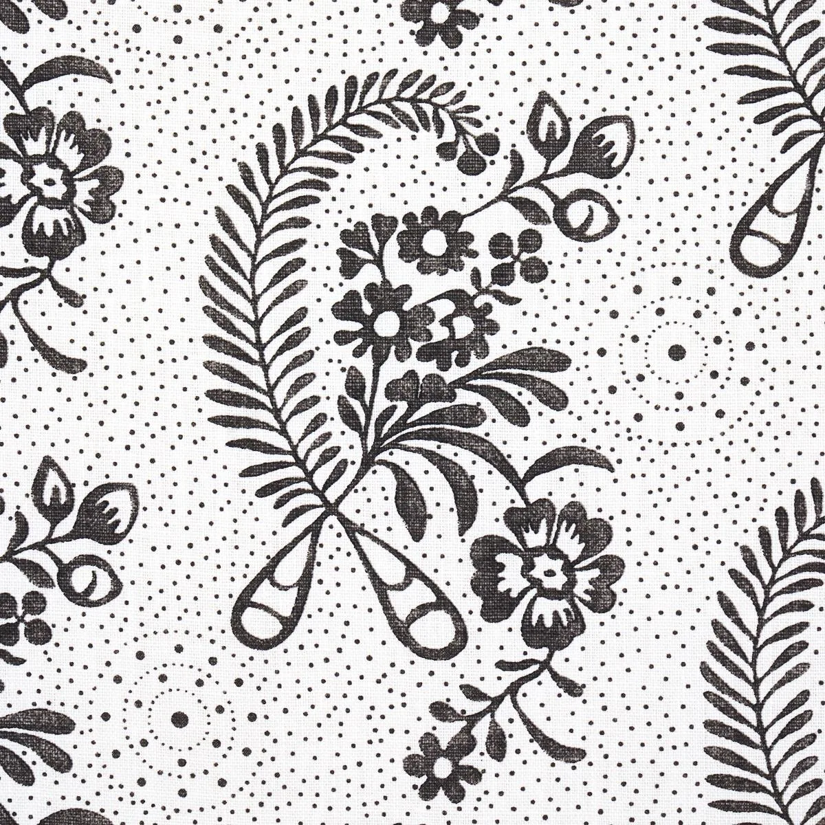Schumacher 177211 Millicent Blackwork fabric swatch