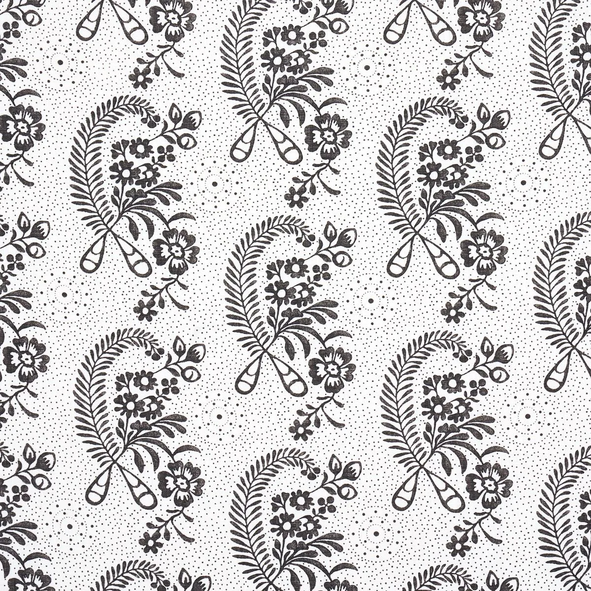 Schumacher 177211 Millicent Blackwork fabric swatch