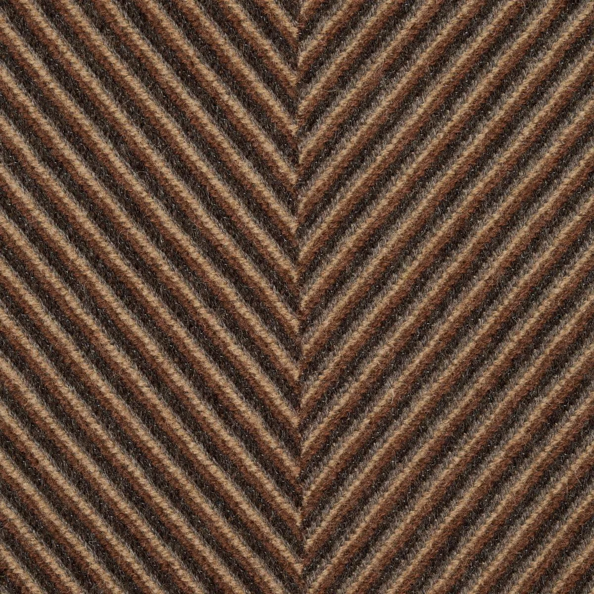 Schumacher 83271 Milo Wool Herringbone Espresso fabric swatch