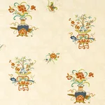 Schumacher 64420 Ming Embroidery Multi-Color fabric swatch
