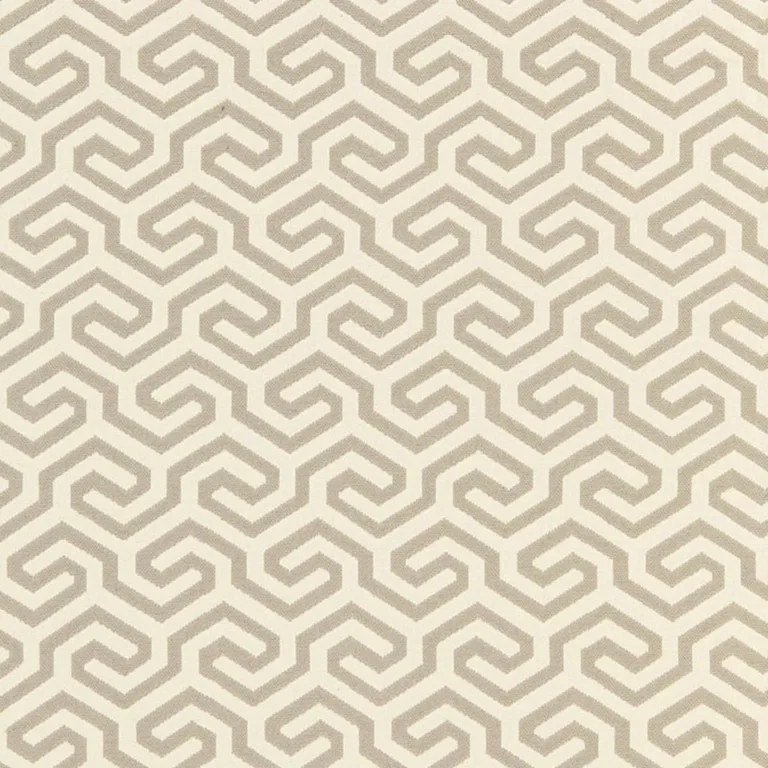 Schumacher 66882 Ming Fret Flax fabric swatch