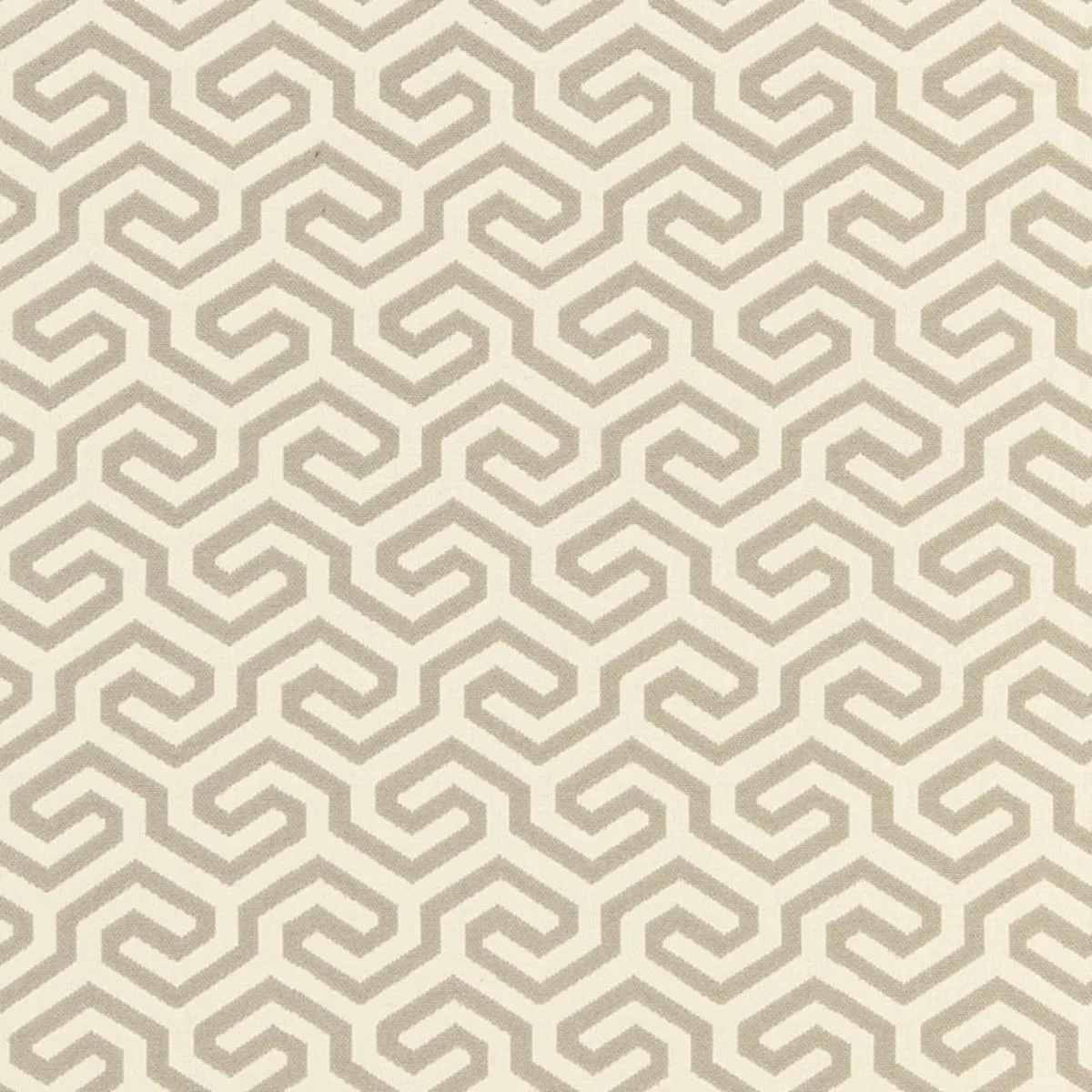 Schumacher 66882 Ming Fret Flax fabric swatch