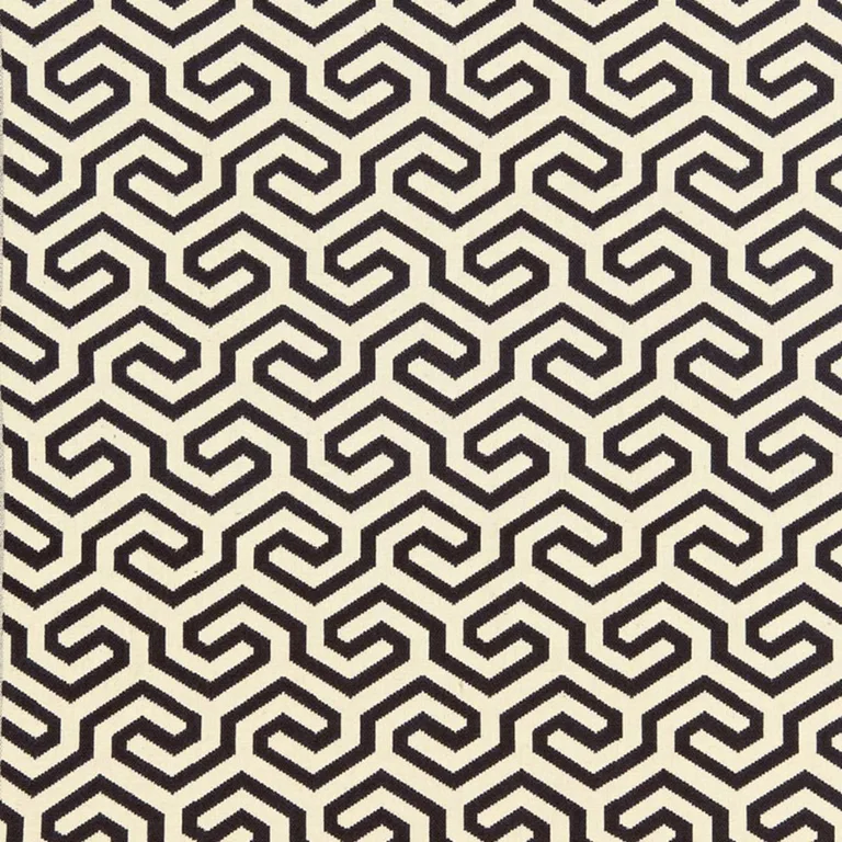 Schumacher 66881 Ming Fret Noir fabric swatch