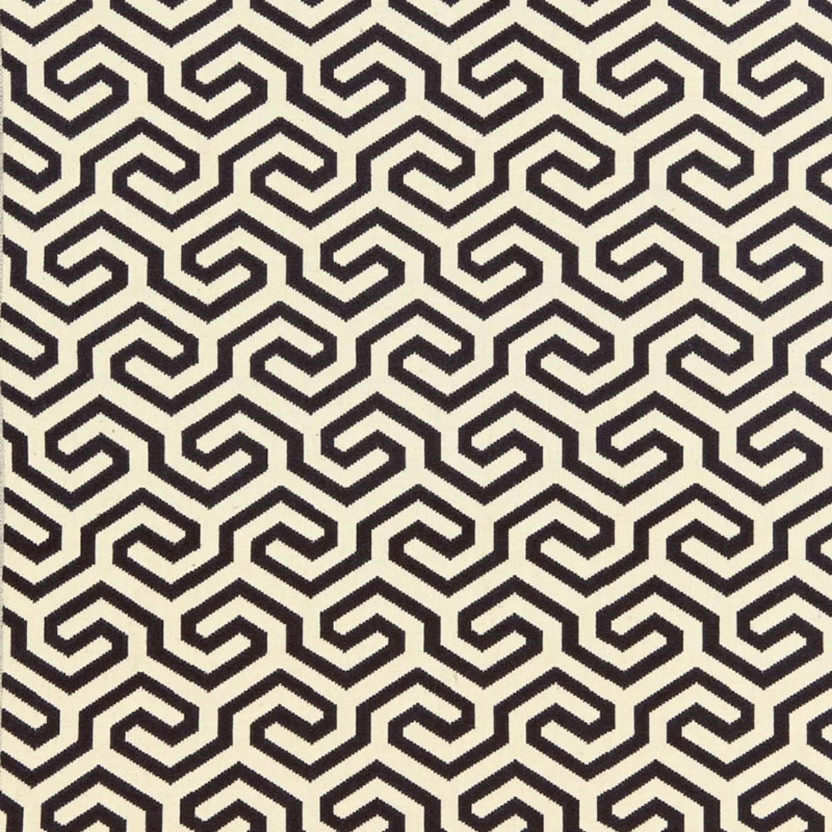 Schumacher 66881 Ming Fret Noir fabric swatch