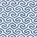 Schumacher 177280 Ming Fret Print Blue fabric swatch
