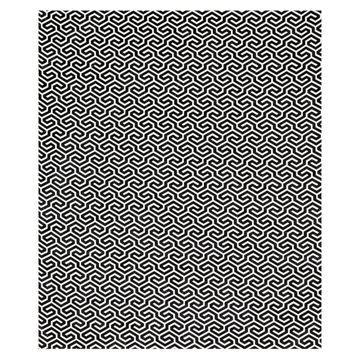 Schumacher 73107 Ming Fret Velvet Black fabric swatch