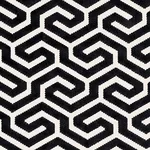 Schumacher 73107 Ming Fret Velvet Black fabric swatch