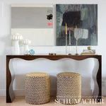 Schumacher 73102 Ming Fret Velvet Bronze fabric swatch