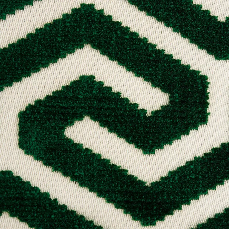Schumacher 73103 Ming Fret Velvet Emerald fabric swatch