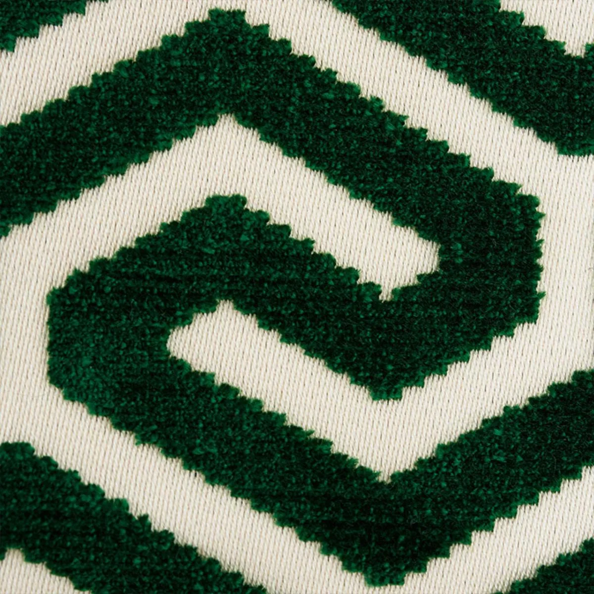 Schumacher 73103 Ming Fret Velvet Emerald fabric swatch