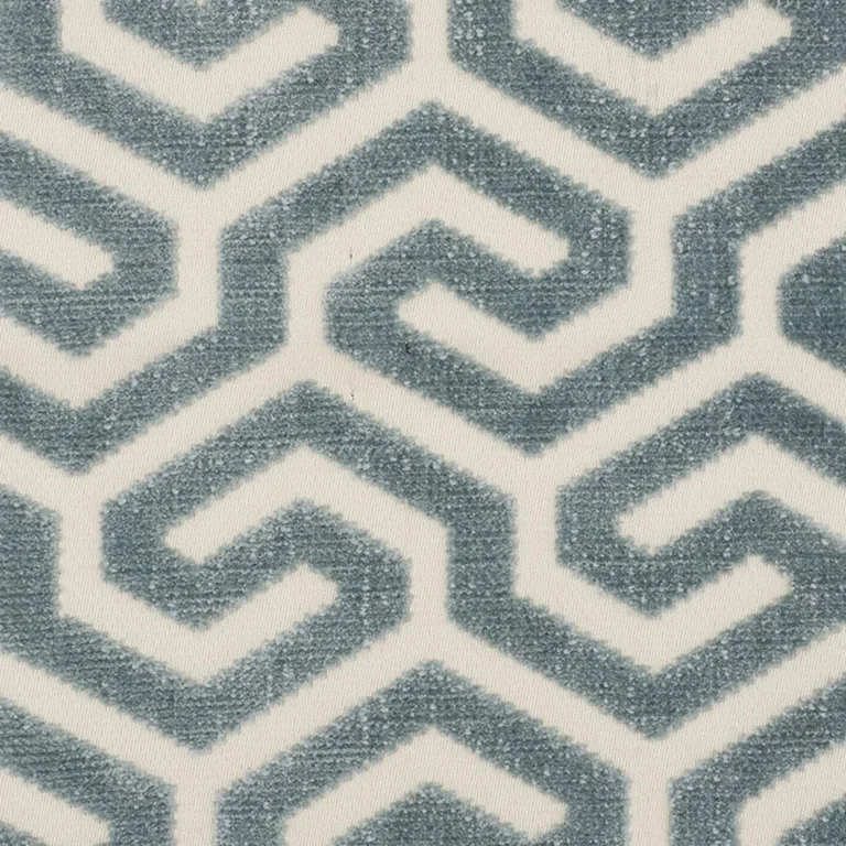 Schumacher 73100 Ming Fret Velvet Mineral fabric swatch