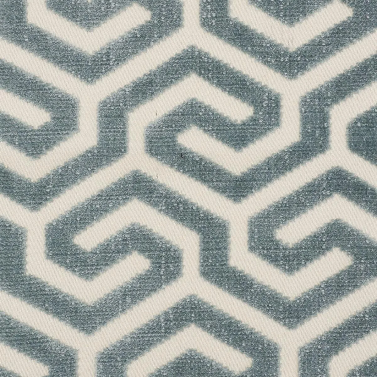Schumacher 73100 Ming Fret Velvet Mineral fabric swatch
