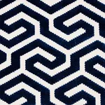 Schumacher 73106 Ming Fret Velvet Navy fabric swatch