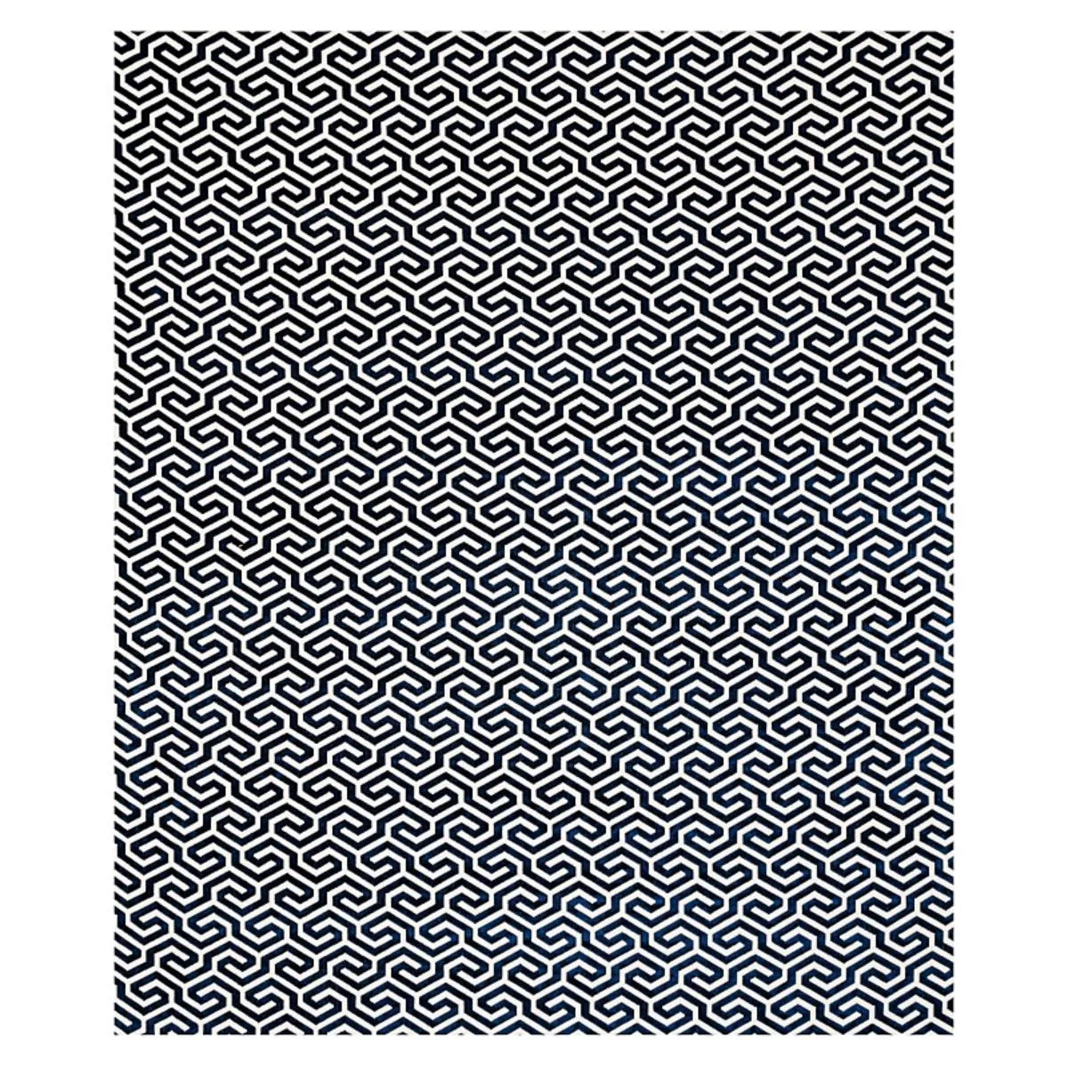 Schumacher 73106 Ming Fret Velvet Navy fabric swatch
