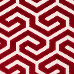 Schumacher 73105 Ming Fret Velvet Red fabric swatch