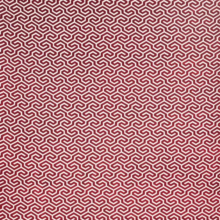 Schumacher 73105 Ming Fret Velvet Red fabric swatch