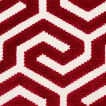Schumacher 73105 Ming Fret Velvet Red fabric swatch