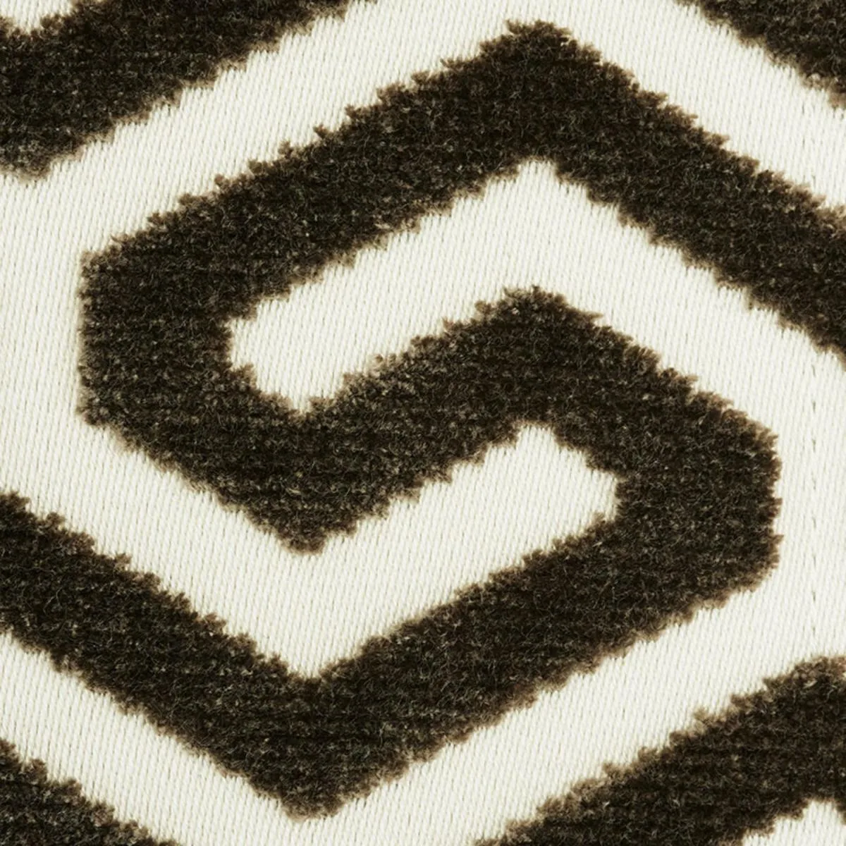 Schumacher 73101 Ming Fret Velvet Taupe fabric swatch