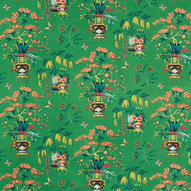 Schumacher 176731 Ming Vase Jade fabric swatch