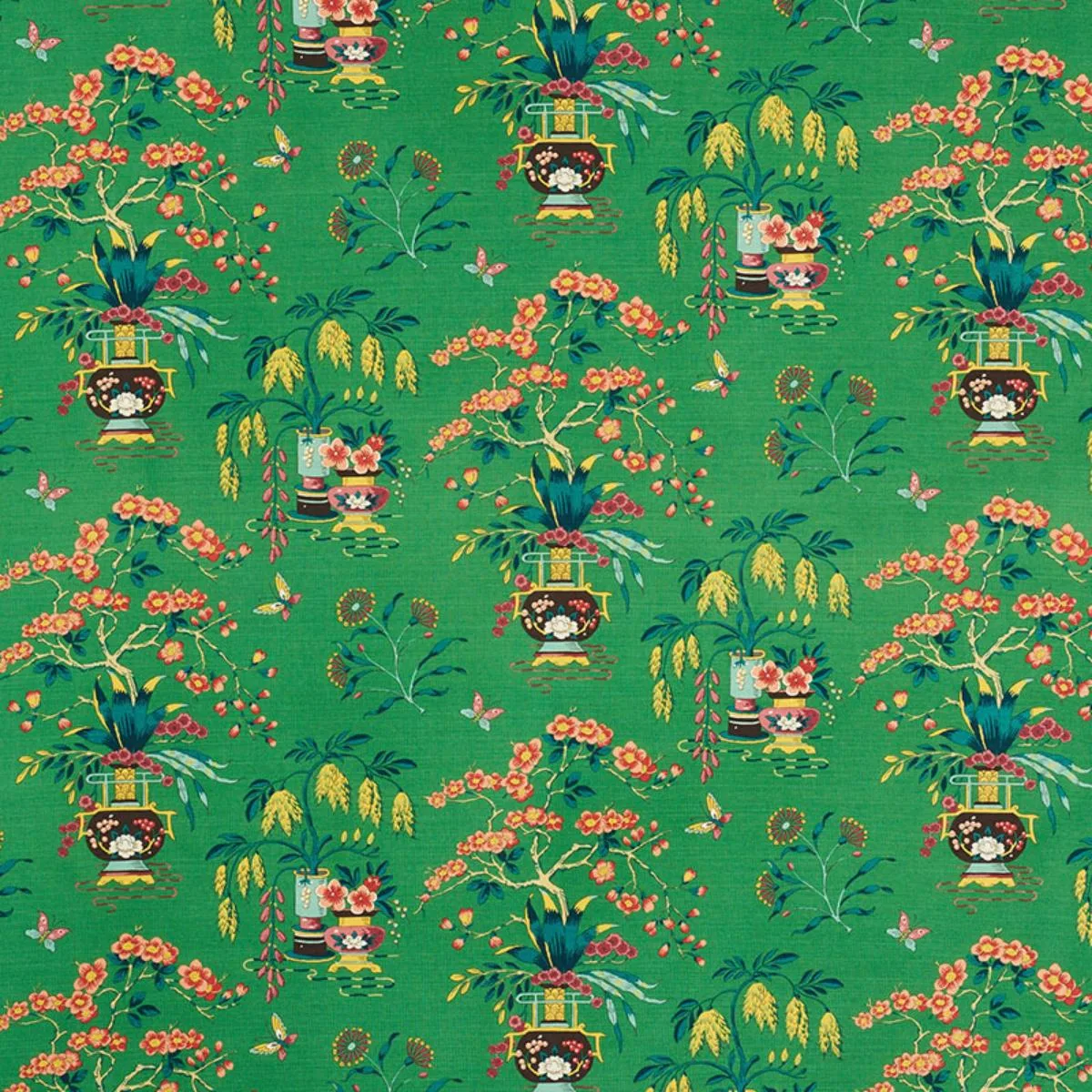 Schumacher 176731 Ming Vase Jade fabric swatch