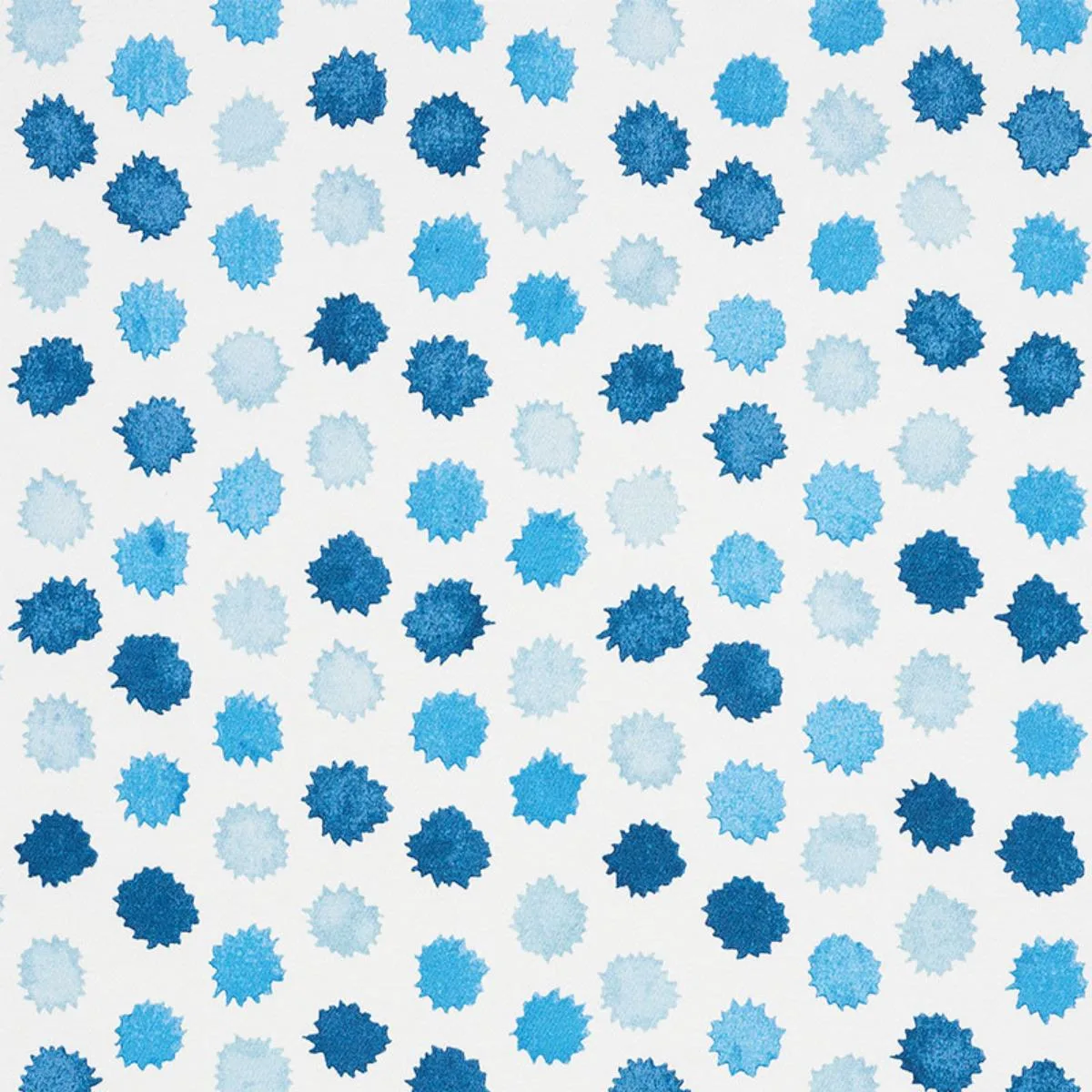 Schumacher 177872 Mini Bursts Blues fabric swatch