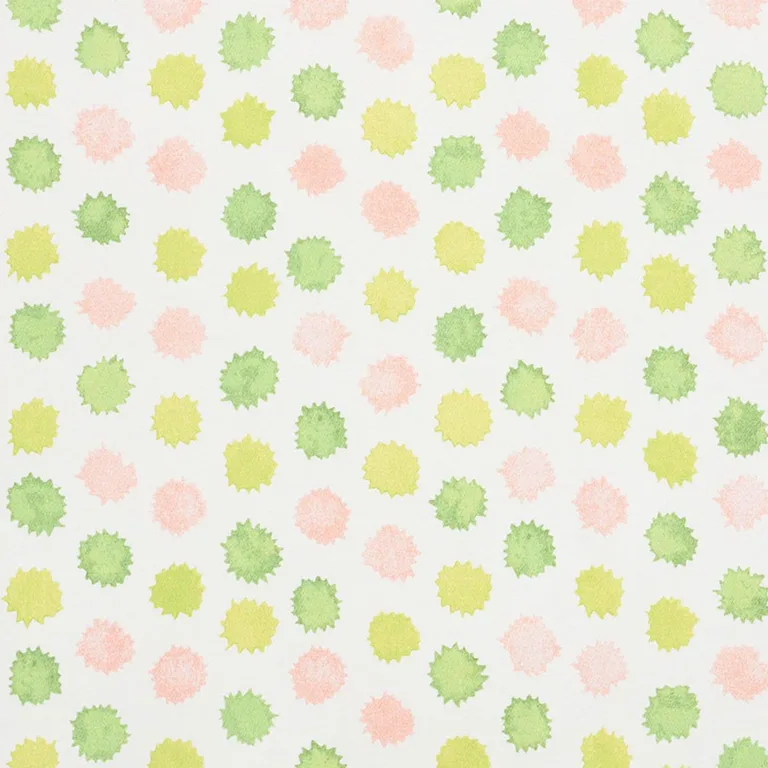Schumacher 177871 Mini Bursts Pink & Leaf fabric swatch